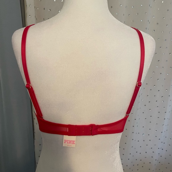 PINK brand red strapped lace push-up bra 32B - Picture 7 of 10